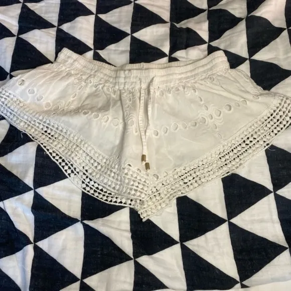 Vitamin A Eyelet Cassidy Swim Cover-Up Shorts