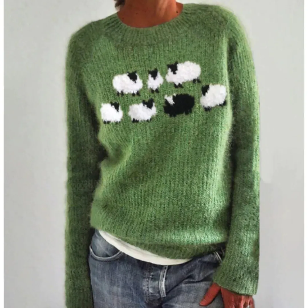 Warm ladies winter sweater made of knitwear