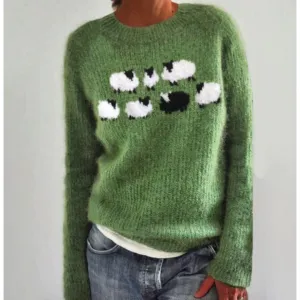 Warm ladies winter sweater made of knitwear
