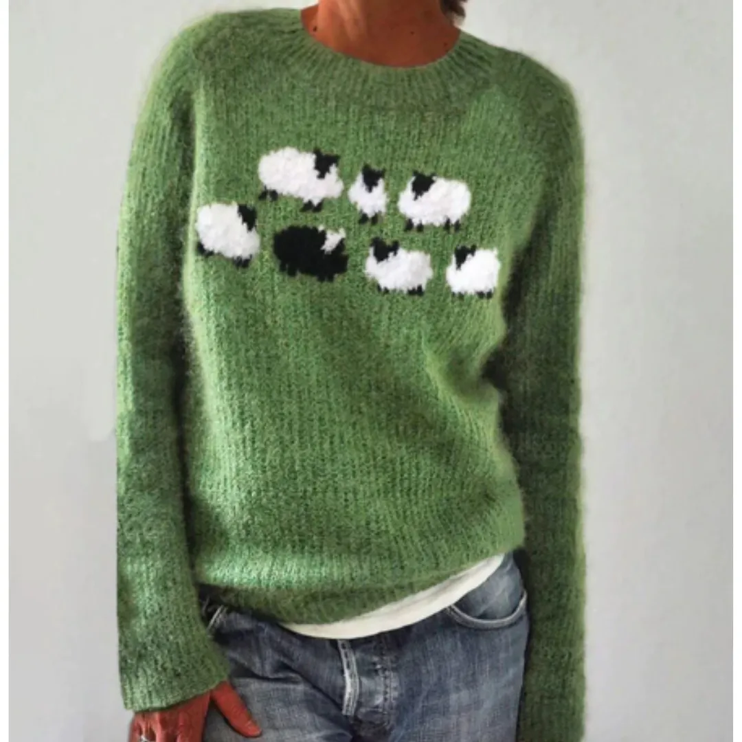 Warm ladies winter sweater made of knitwear