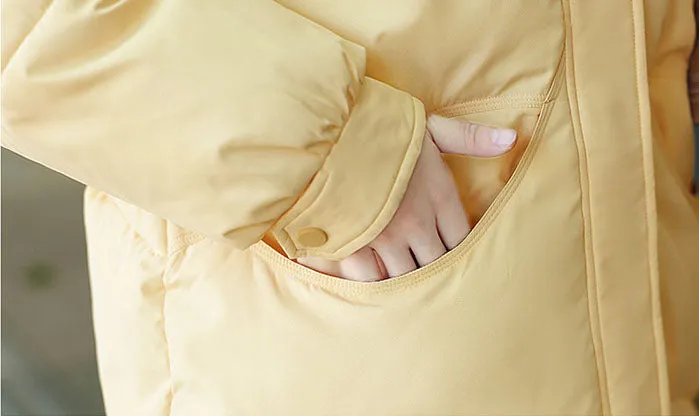 Water-resistant Padded Puffer Jacket with Toggle Button Closure