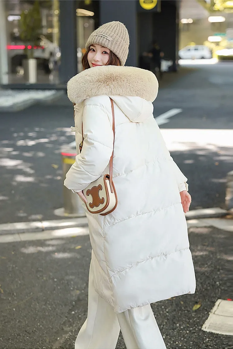 Water-resistant Padded Puffer Jacket with Toggle Button Closure