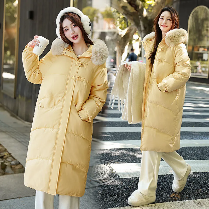 Water-resistant Padded Puffer Jacket with Toggle Button Closure