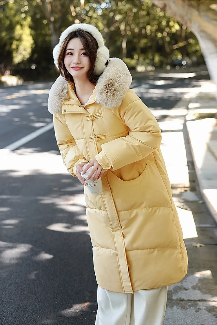 Water-resistant Padded Puffer Jacket with Toggle Button Closure