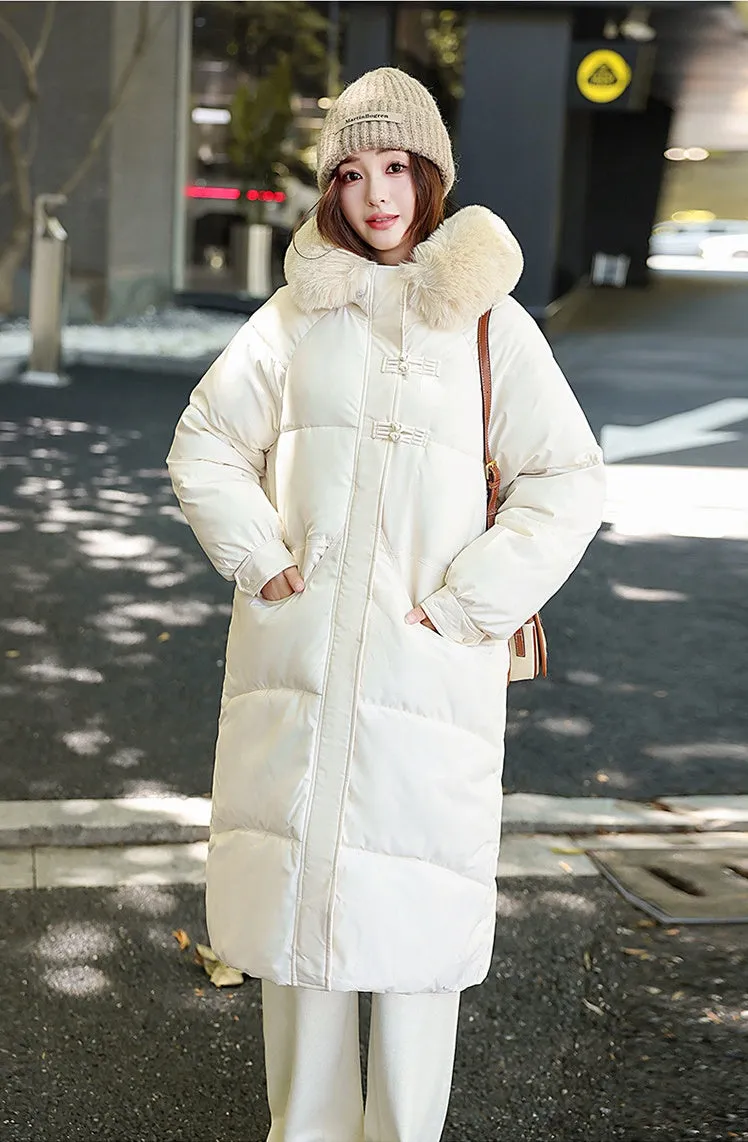 Water-resistant Padded Puffer Jacket with Toggle Button Closure