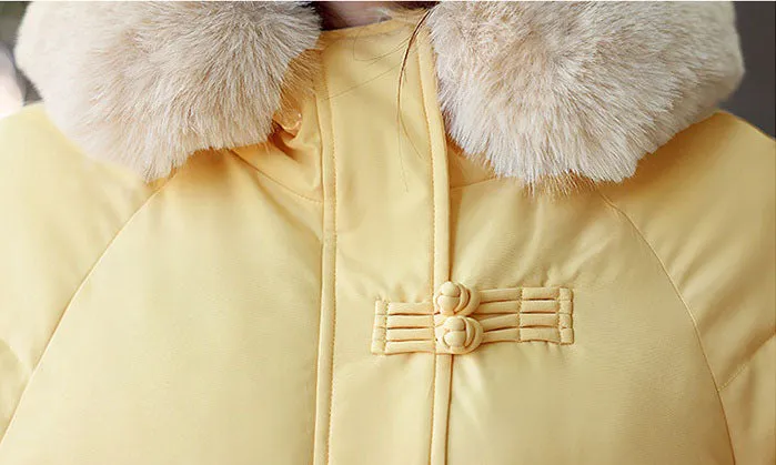 Water-resistant Padded Puffer Jacket with Toggle Button Closure