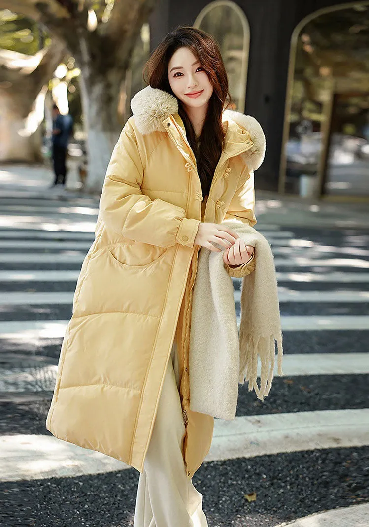Water-resistant Padded Puffer Jacket with Toggle Button Closure