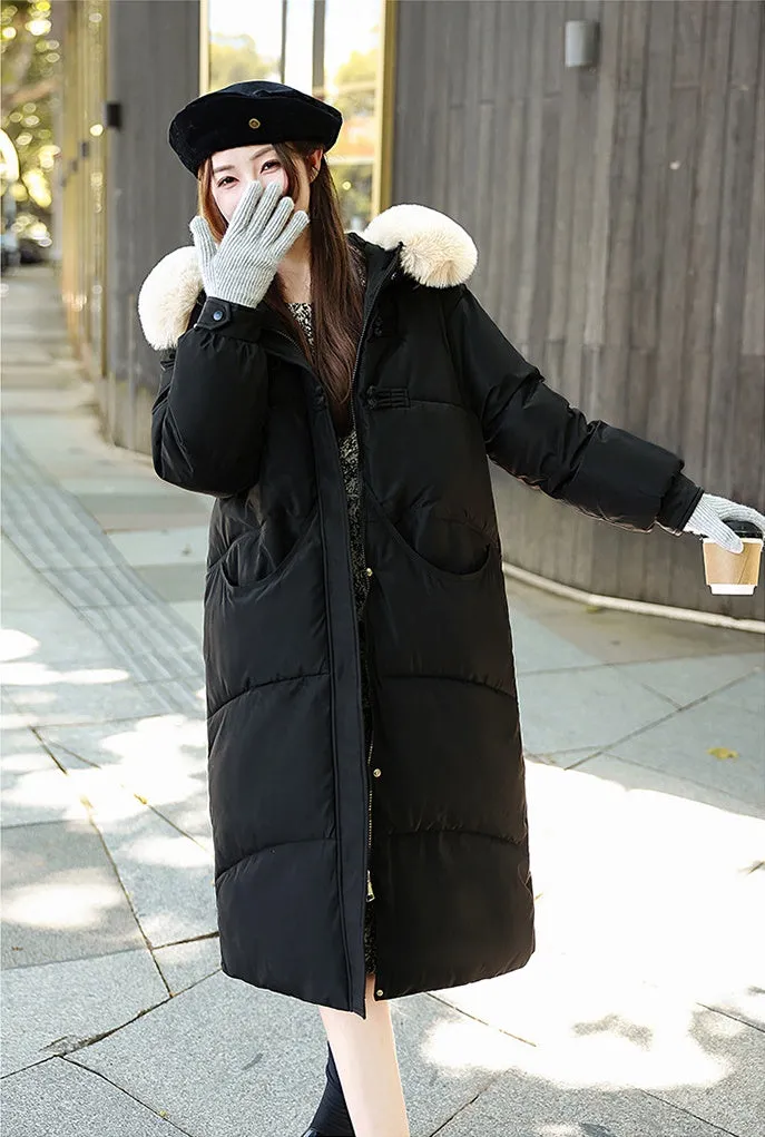 Water-resistant Padded Puffer Jacket with Toggle Button Closure