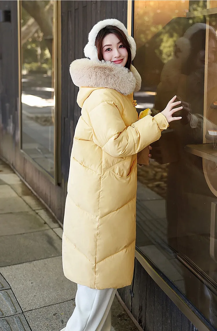 Water-resistant Padded Puffer Jacket with Toggle Button Closure