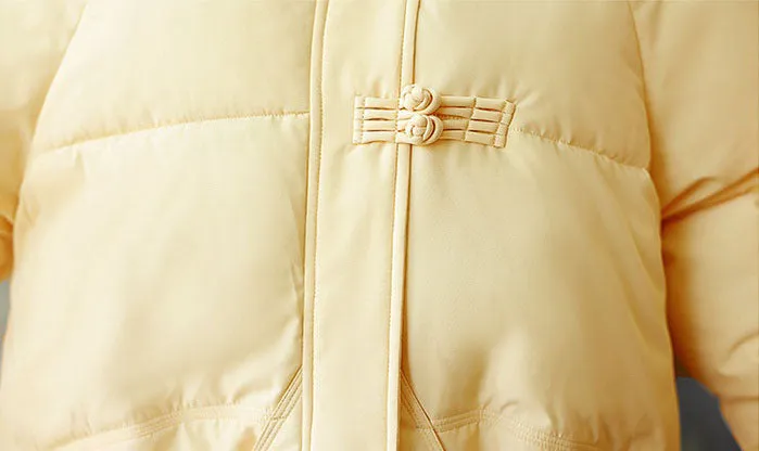 Water-resistant Padded Puffer Jacket with Toggle Button Closure