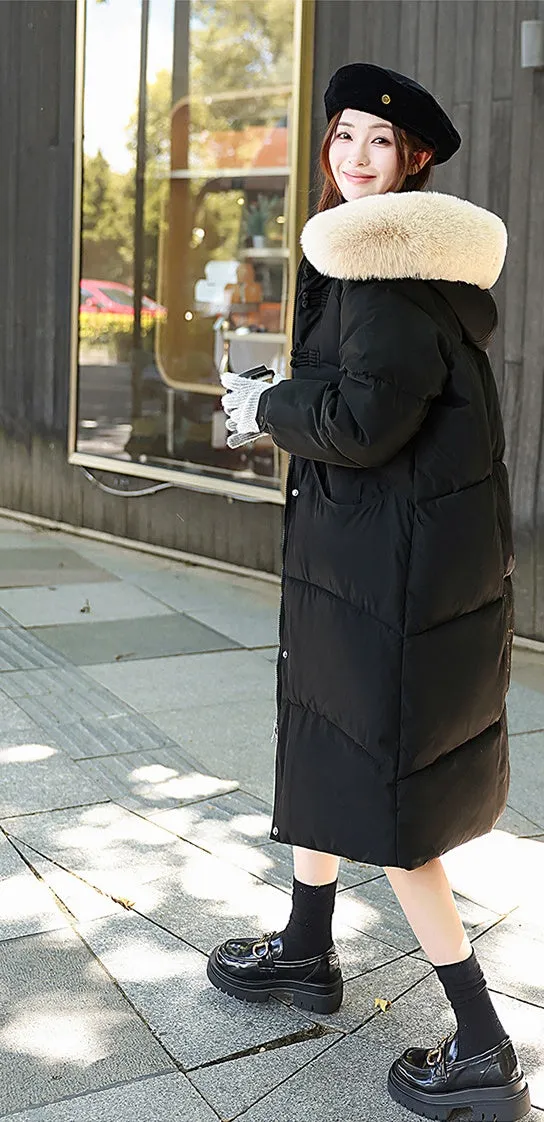 Water-resistant Padded Puffer Jacket with Toggle Button Closure