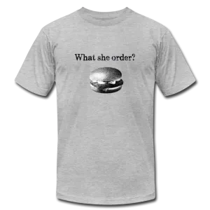 What She Order? Fish Filet Funny Men/Unisex Premium Adult T-Shirt