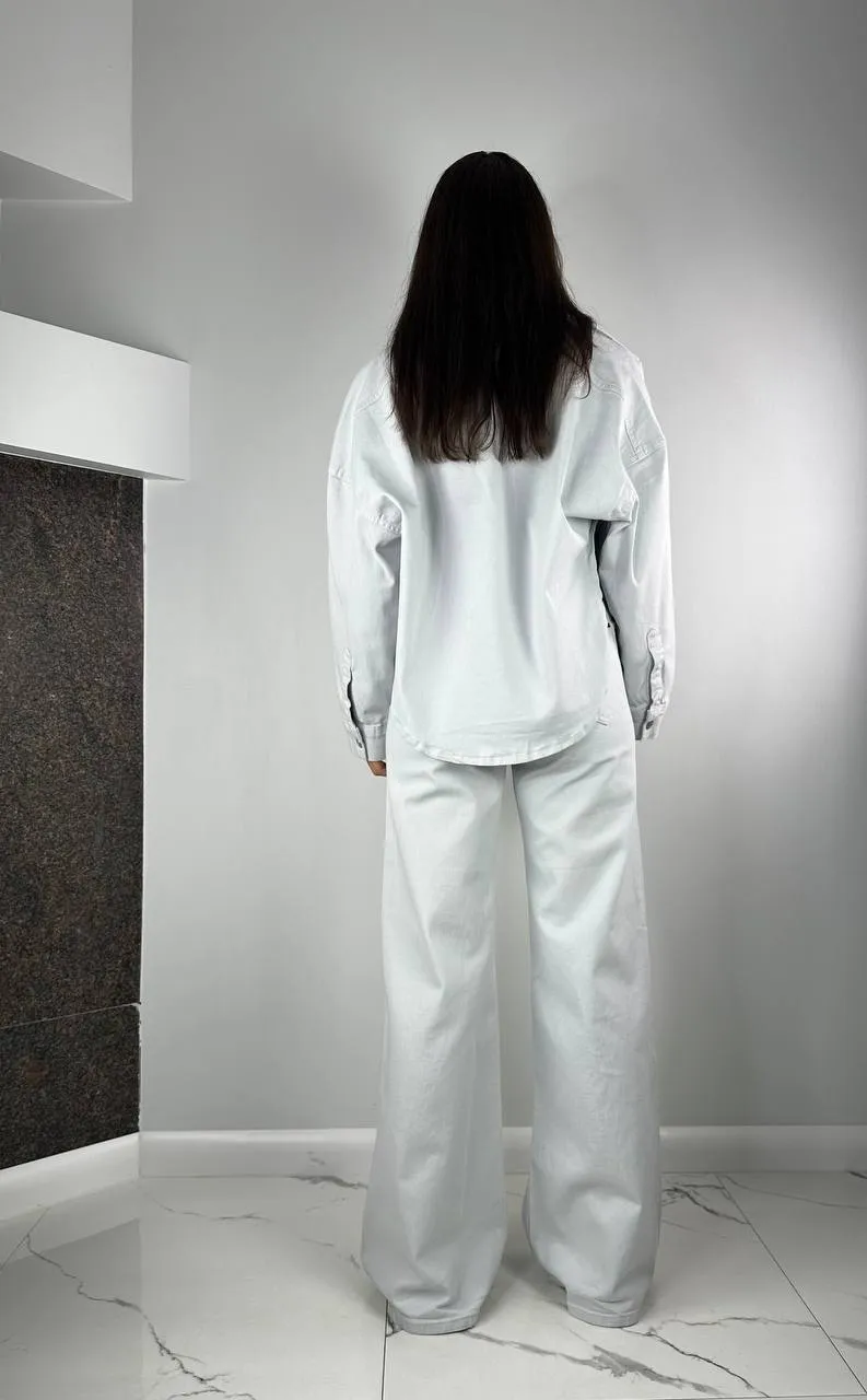 White-Light Grey Jeans Jacket