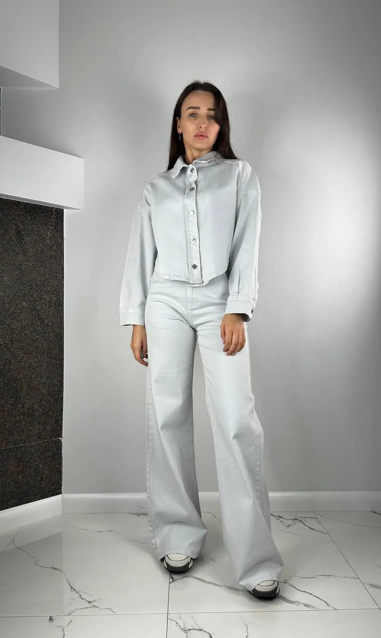 White-Light Grey Jeans Jacket