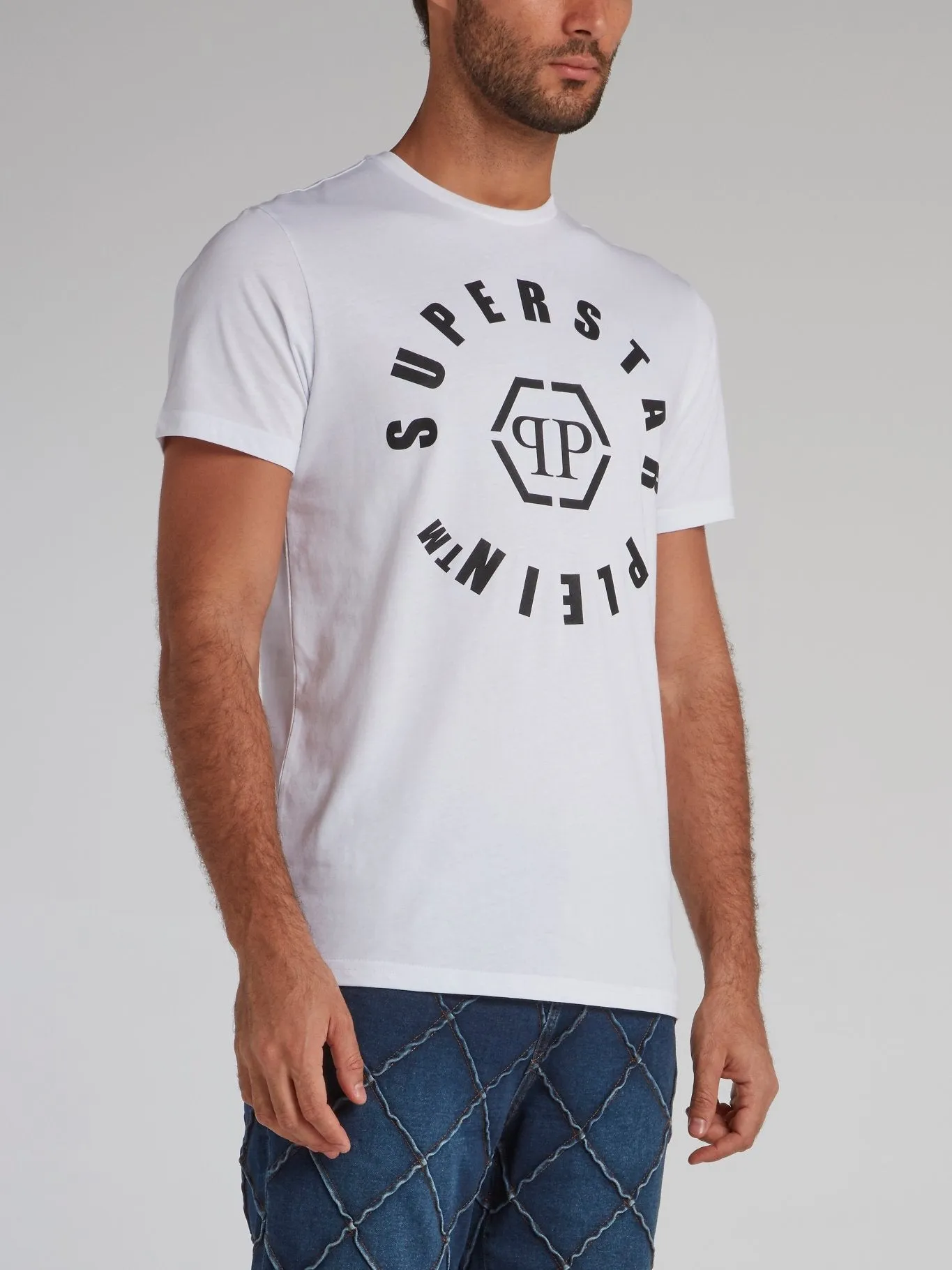 White Monogram Statement T-Shirt