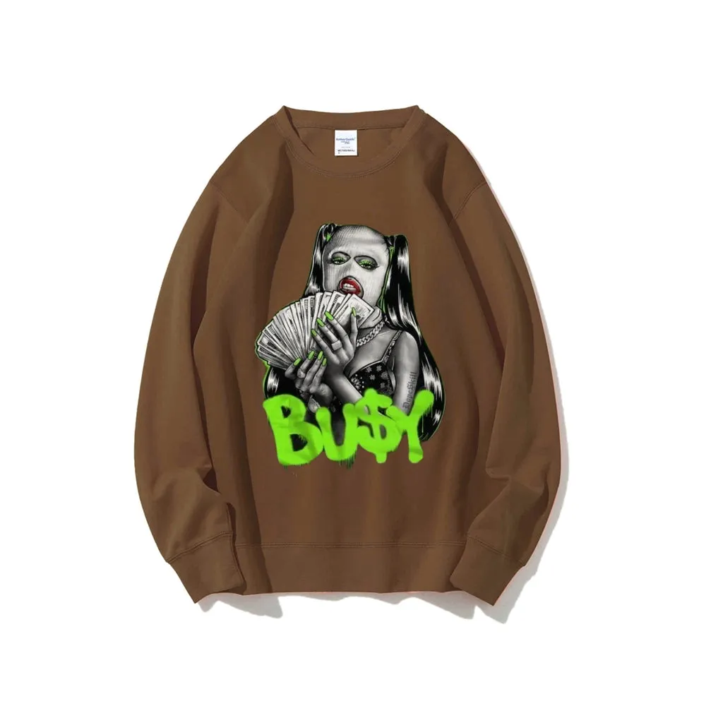 Women Vintage Stay It Busy Graphic Sweatshirts