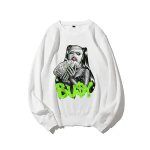 Women Vintage Stay It Busy Graphic Sweatshirts