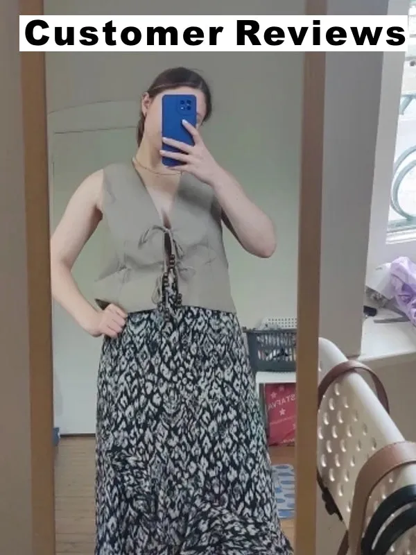 Women Vintage V-Neck Waistcoat