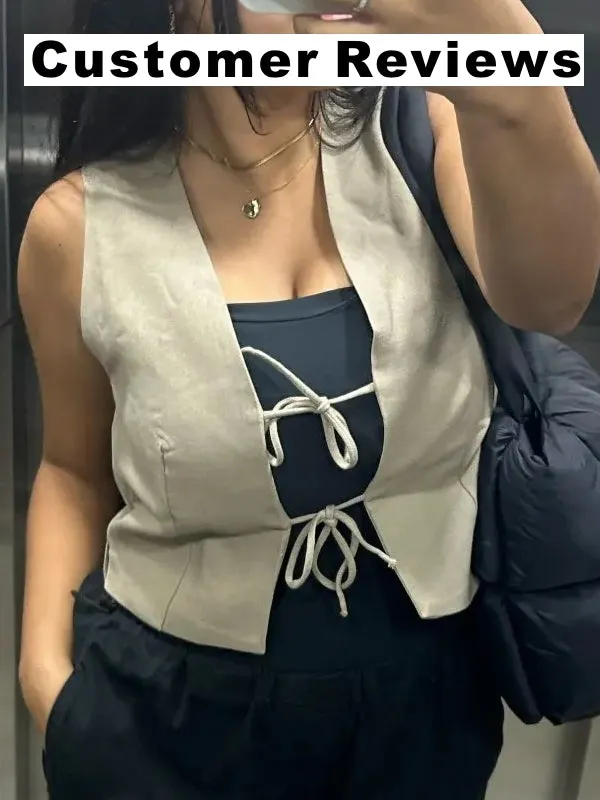 Women Vintage V-Neck Waistcoat