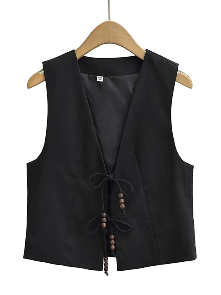 Women Vintage V-Neck Waistcoat