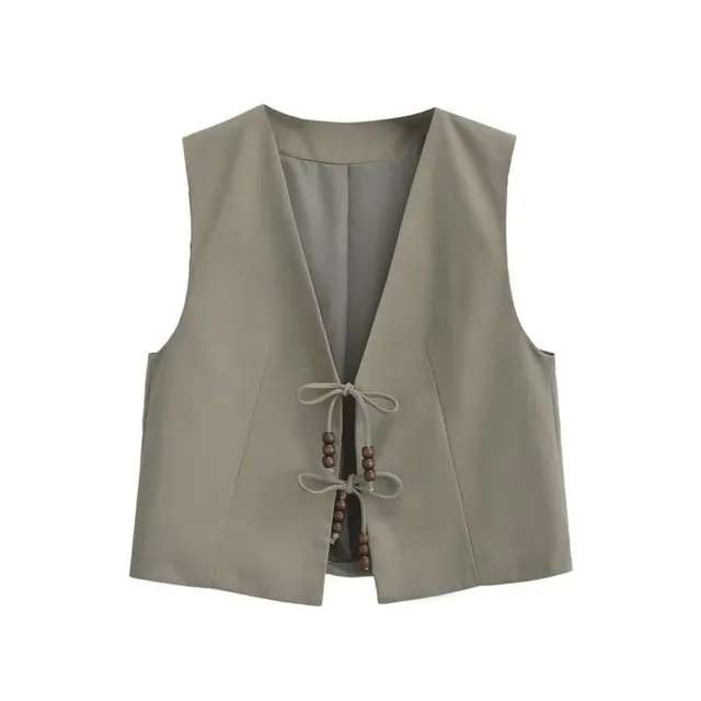 Women Vintage V-Neck Waistcoat