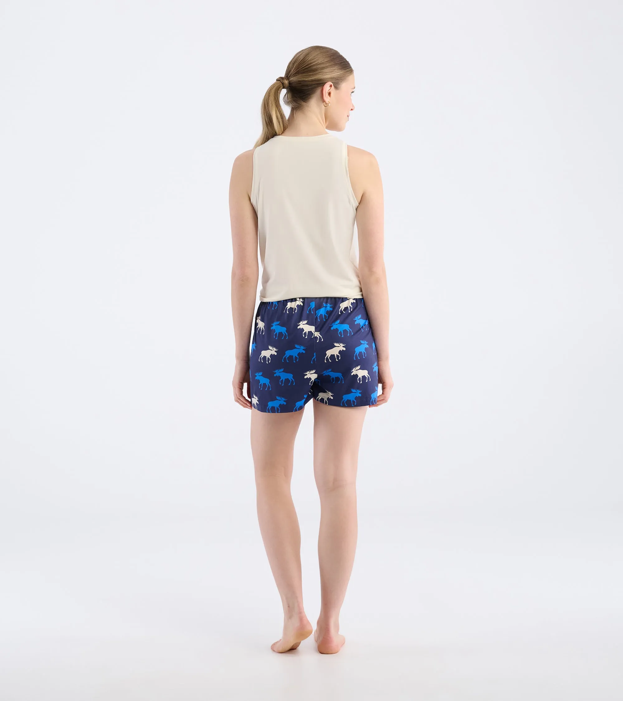 Women's Blue Moose Pajama Shorts
