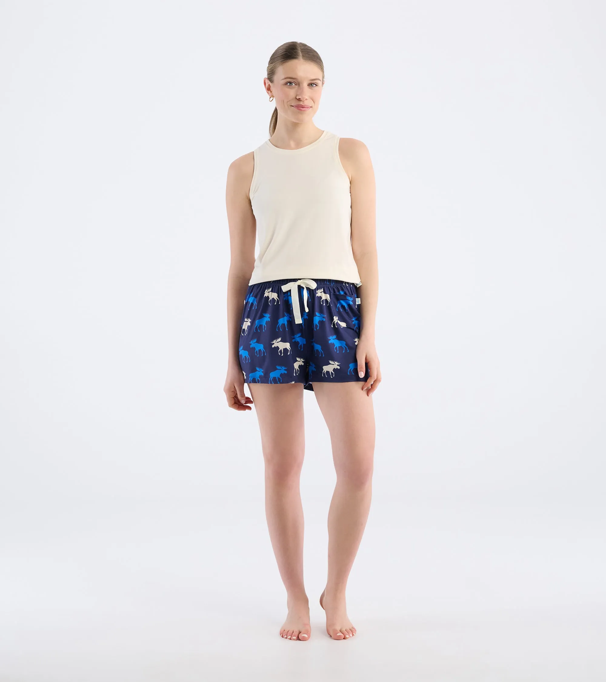 Women's Blue Moose Pajama Shorts