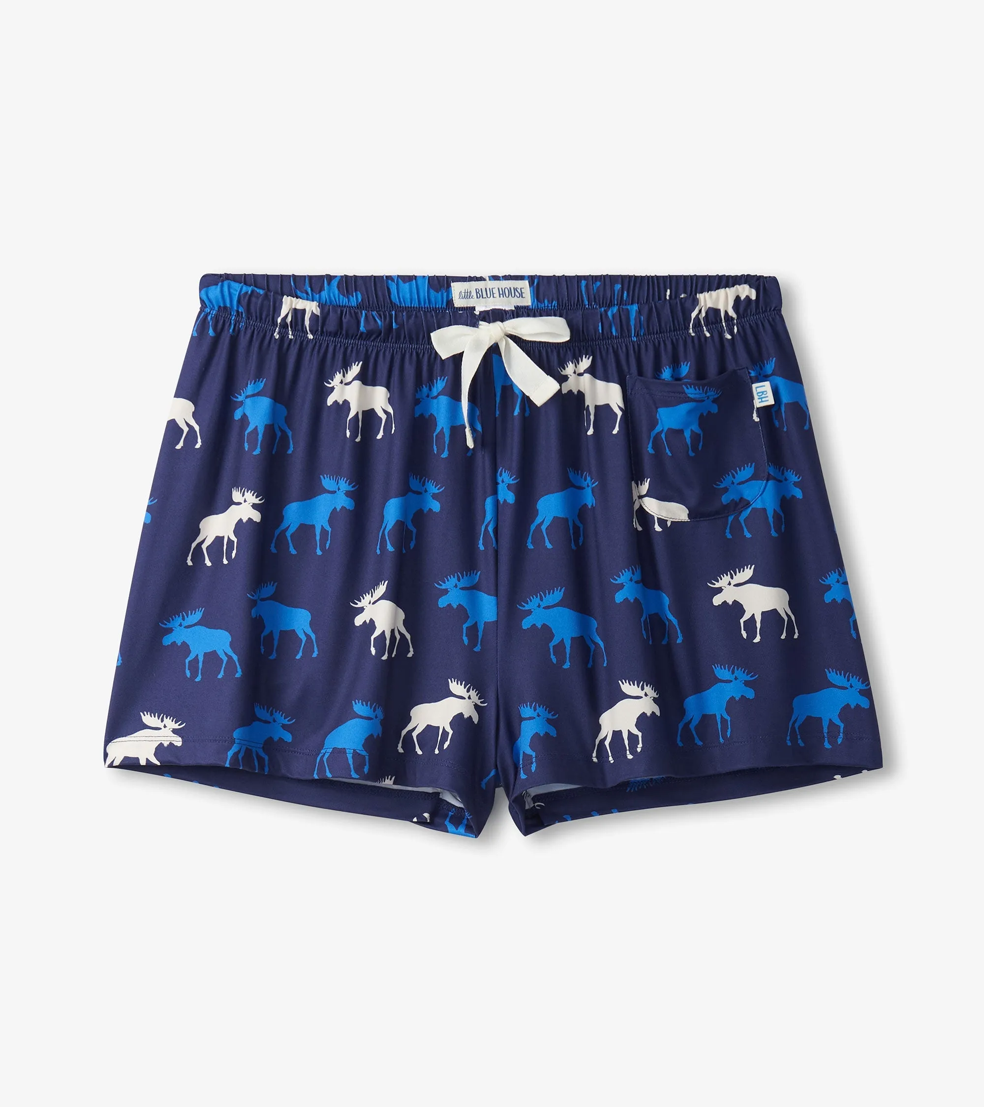 Women's Blue Moose Pajama Shorts