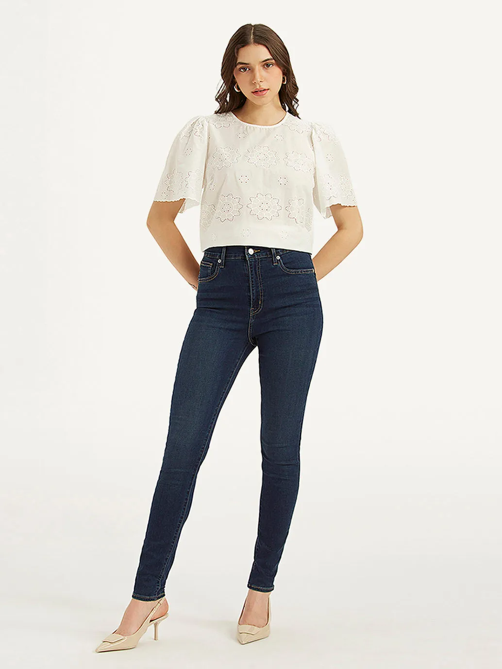 Women's Blue Slim Fit High Rise Jeans