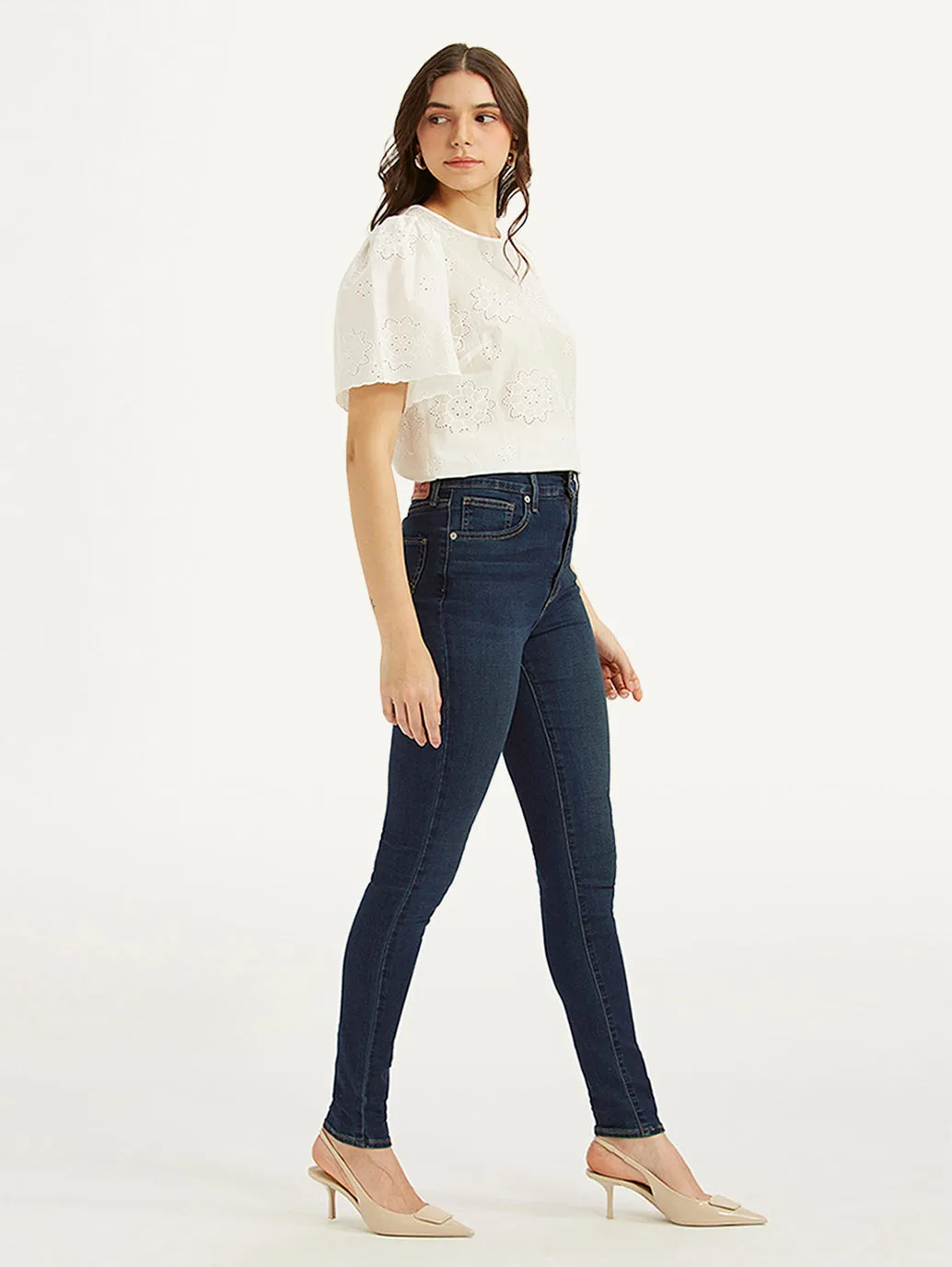 Women's Blue Slim Fit High Rise Jeans