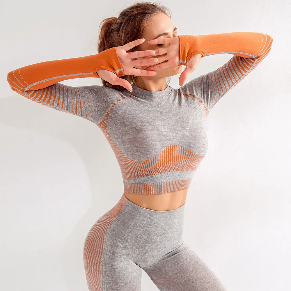 Women's Long Sleeves Workout Arise Crop Top