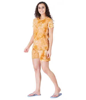 Women's Mustard Shorts Set - Trendy & Comfortable Nightwear