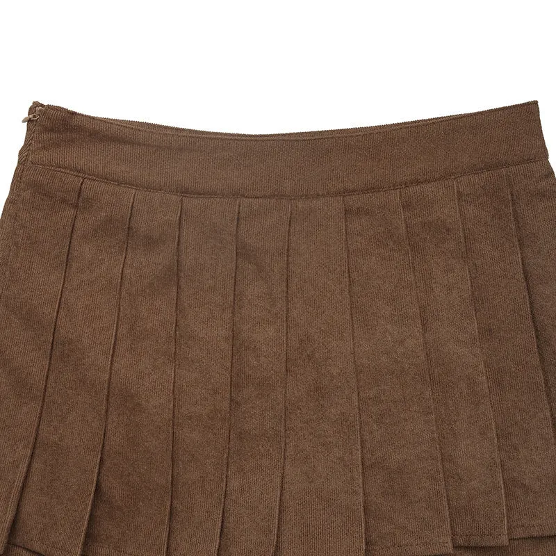 Women's Pleated Mini Skirt | High Waist A-Line Skort