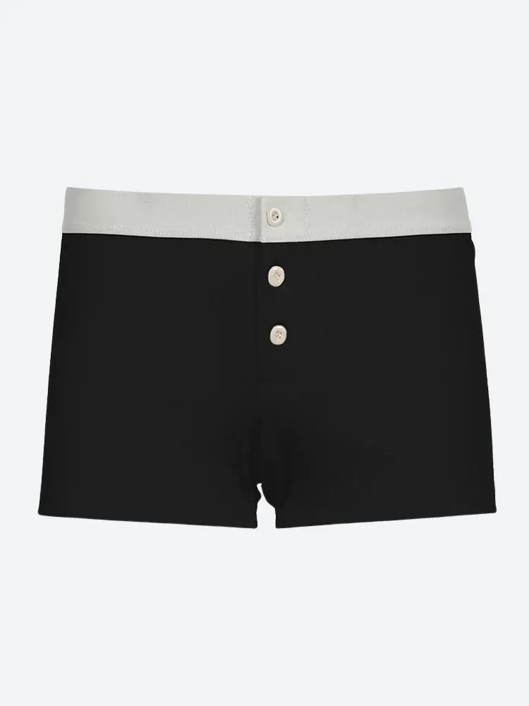 Y2K Button-Up Ribbed Shorts