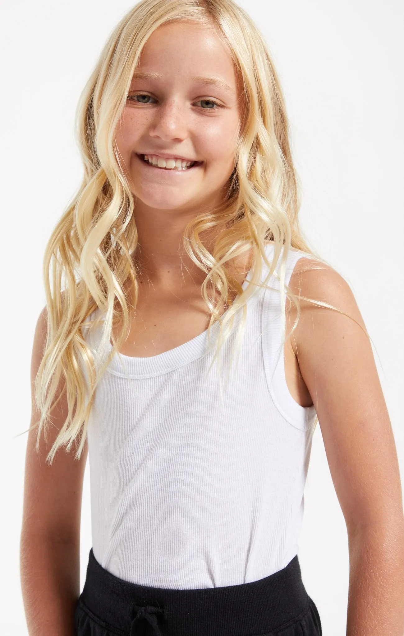 Z Supply Girls Oaklynn Rib Tank - White